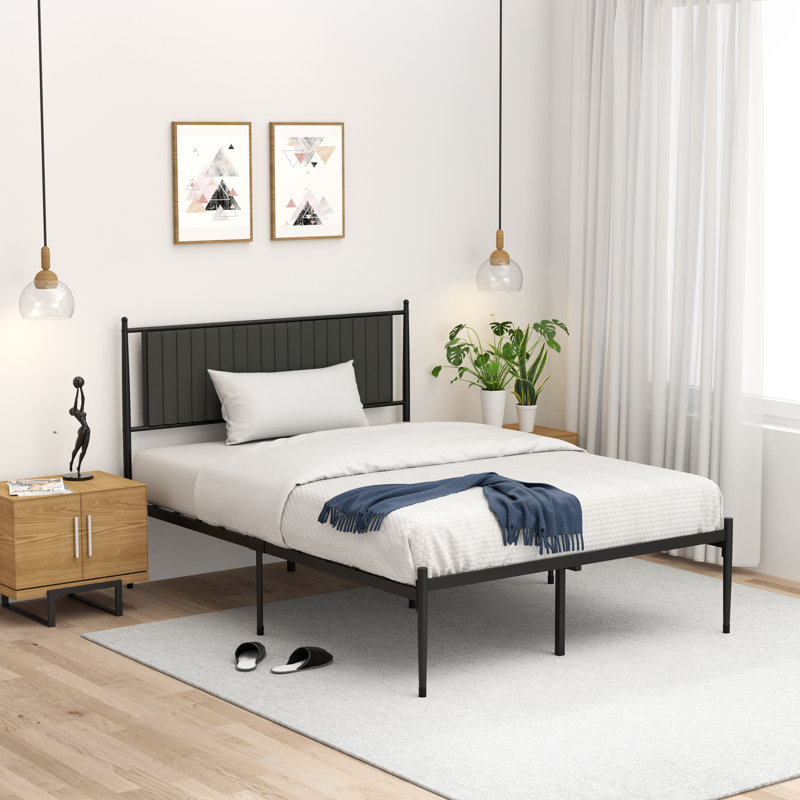 Upholstered Linen Blend Bed, Full