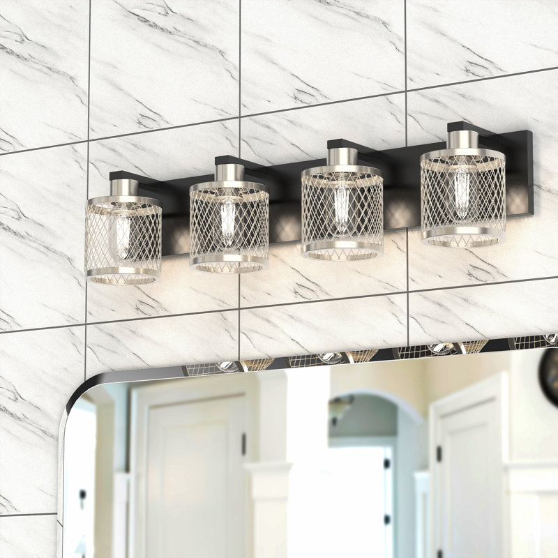 Éclairage pour meuble-lavabo à 4 lumières à intensité variable Koch, Nickel sablé