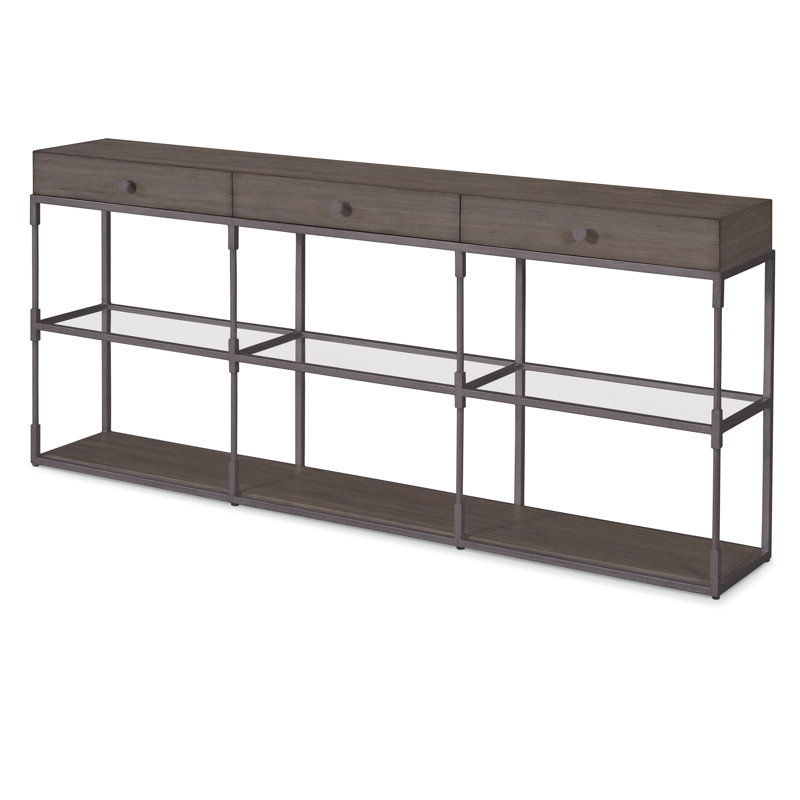 Caribe 75'' W Solid Wood Console Table, Mink Gray