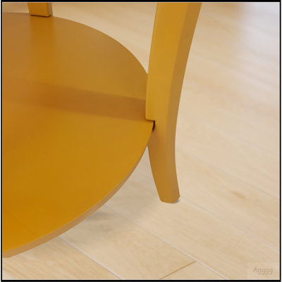 Perth Contemporary Round Shelf End Table, Yellow