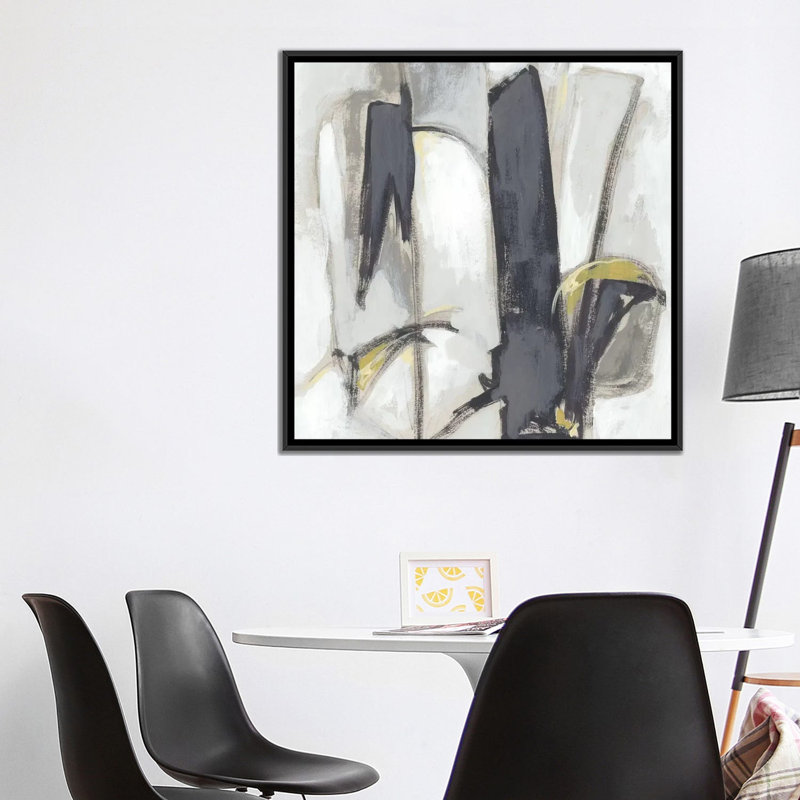 « locus ii », impression sur toile, H 18 po x l 18 po x p 1,5 po, Toile avec cadre noir, Pas de tapis