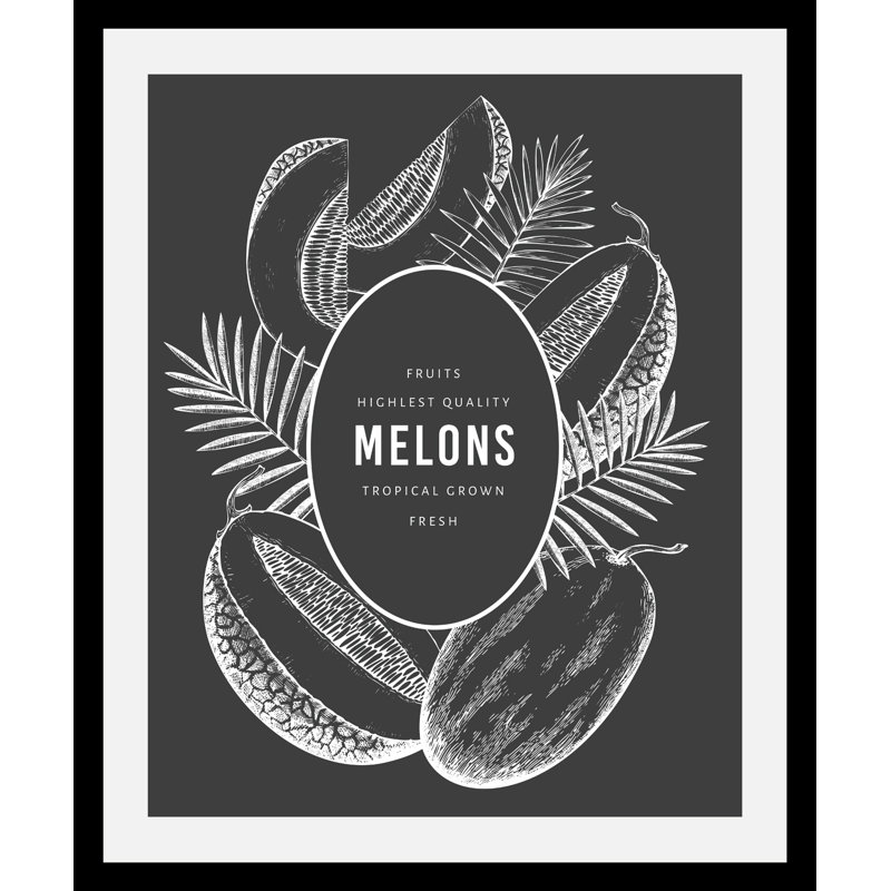 Melons - Single Picture Frame Print, 70cm H x 50cm W
