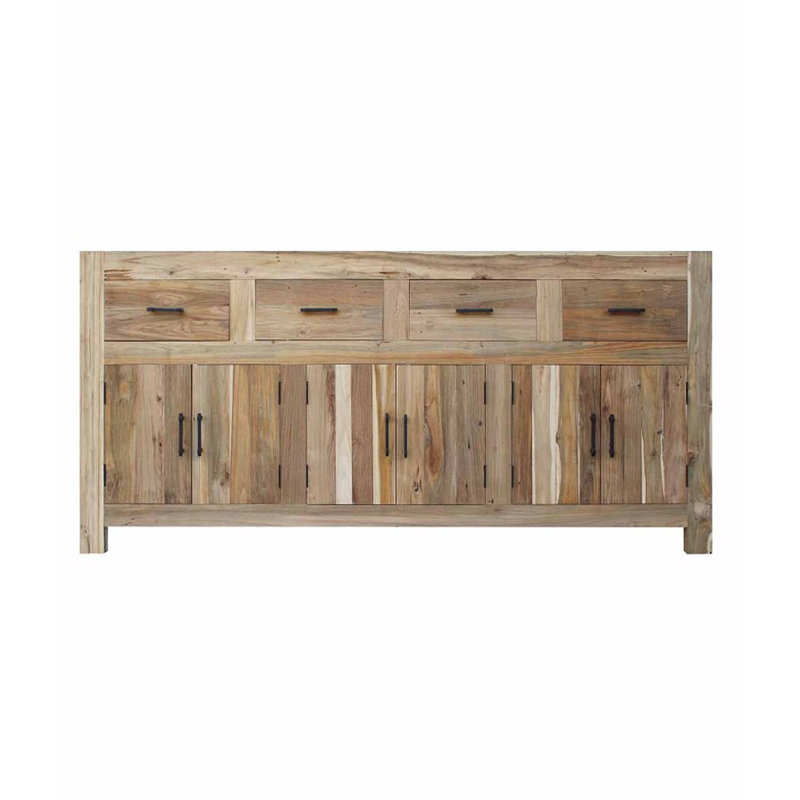 Recycled Teak Console Table W Drawers, 31" H x 59" W x 16" D