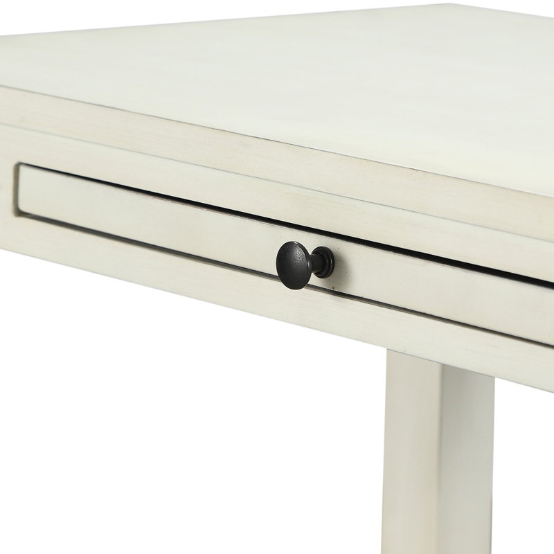 Table de chevet avec rangement, Blanc antique