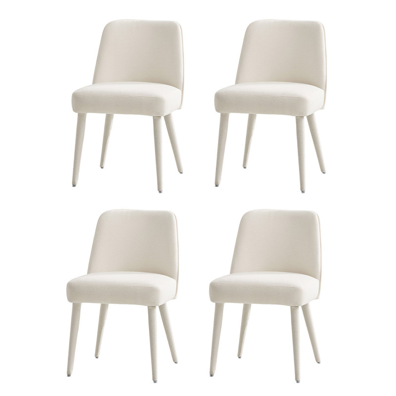 Ensemble de 4 chaises rembourrées Verity, Ivoire ivoire