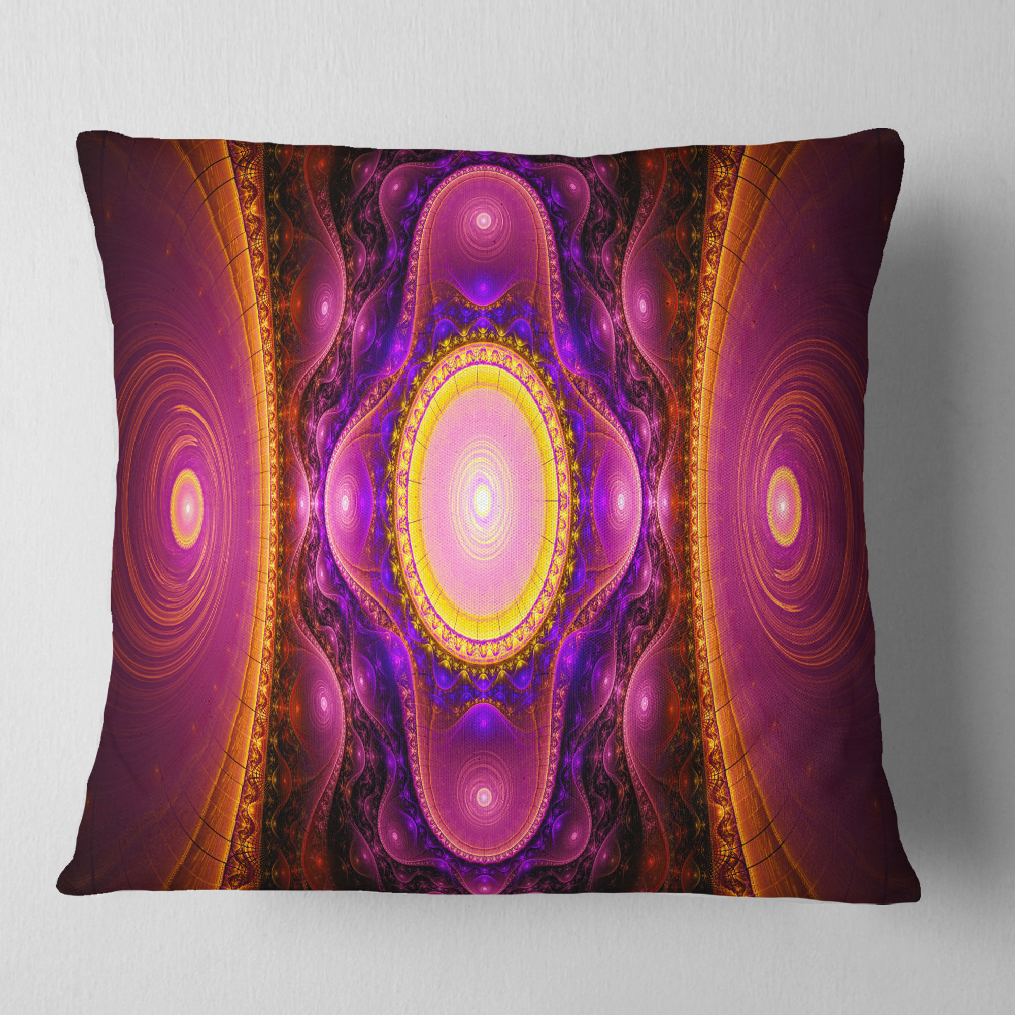 Design Art Pink Cryptical Fractal Design - Abstract Printed Pillow ...