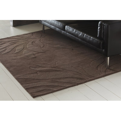 Worcester Hand-Tufted Wool Brown High Low Floral Modern Area Rug
