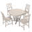 Rustic 5-Piece Extendable Dining Table Set Round Trestle Table and 4 Cross Back Dining Chairs for Kitchen, Dining Room, Gray