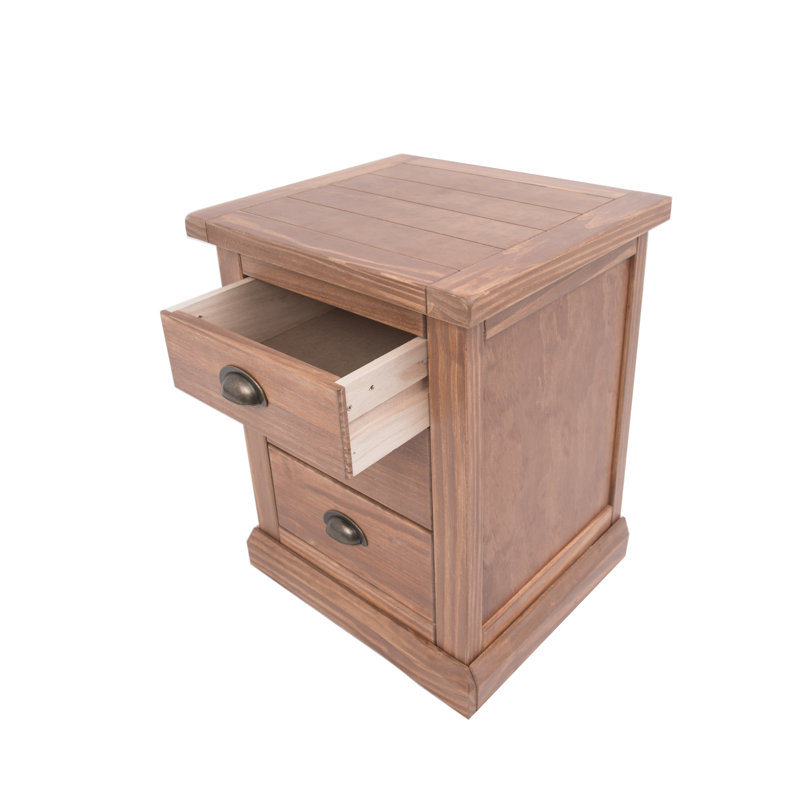 George 45 cm W Bedside Table, Brown