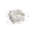 Fauteuil club de salon avec revêtement en chenille blanc et structure en bois massif, fauteuil de chambre à coucher confortable et relaxant avec rembourrage élevé, base stable