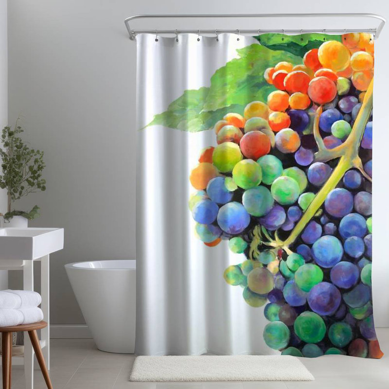 Shower Curtain GA68 – Polyester Shower Curtain, Dye Sublimation Print, 71" W × 74" L