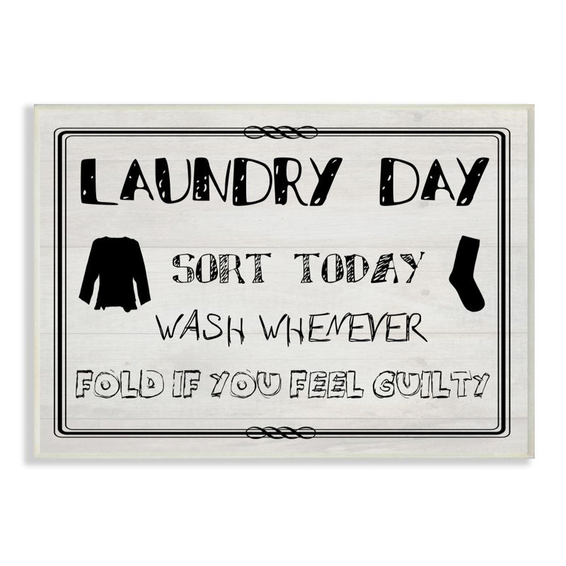 Laundry Laundry par Sheldon Lewis - reproduction d'art textuel, Plaque murale, H 10 po x l 15 po x P 0,5 po