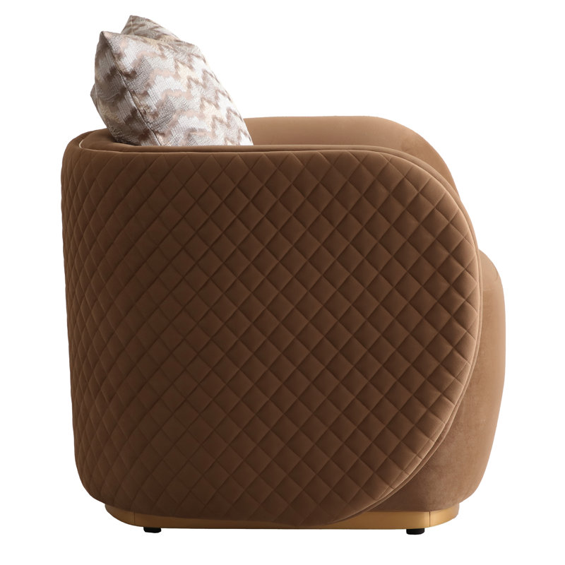 Ariana Barrel Chair, Caramel Velvet