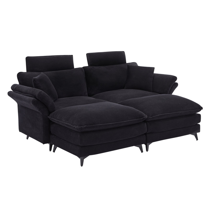 Canapé modulaire de luxe avec velours côtelé de 85,8 po pour le salon (canapé en velours