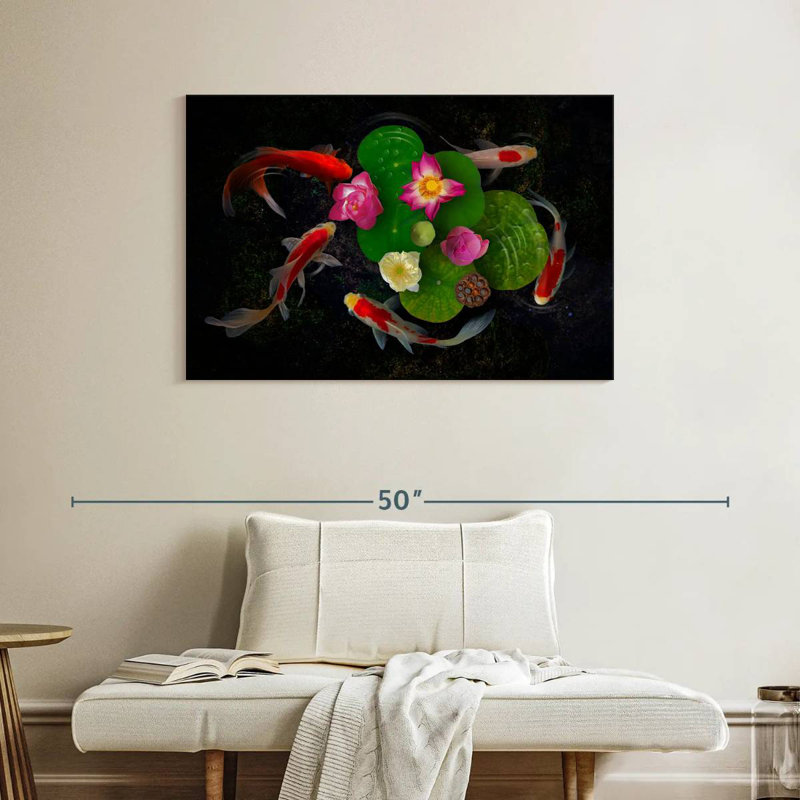 Flowery Koi Pond, 26" H x 39" W