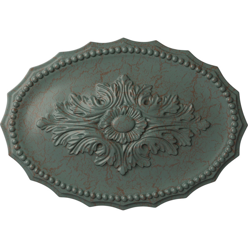 Médaillon de plafond Oxford Endurathane, l 16 7/8 po x H 11 3/4 po x P 1 1/2 po, Craquelure tourbillon de nuage