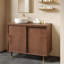 Meuble-lavabo autoportant moderne en noyer de 36 po avec armoire de rangement et miroir assorti