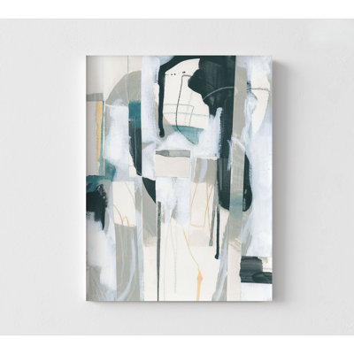 Sea Cavern Strata II By June Erica Vess, Cold Tone Modern Living Room Wall Art, Blue Abstract Hotel Reception Wall Decor, Abstract Painting