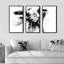 Peinture noire sur toile - cadre flottant 3 pièces, peinture sur toile-1821193616-1821193619