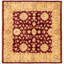 Tapis zone en laine carrée 6 pi ivoire/rouge 6 pi à la main one-of-kind-noué la 2010 chobi Brahmsley