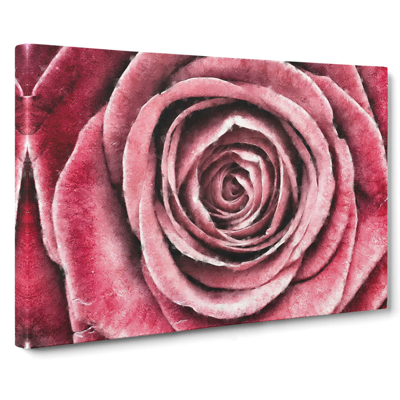 Pink Rose Flower Vol.2 - Wrapped Canvas, 40cm H x 60cm W x 3cm D
