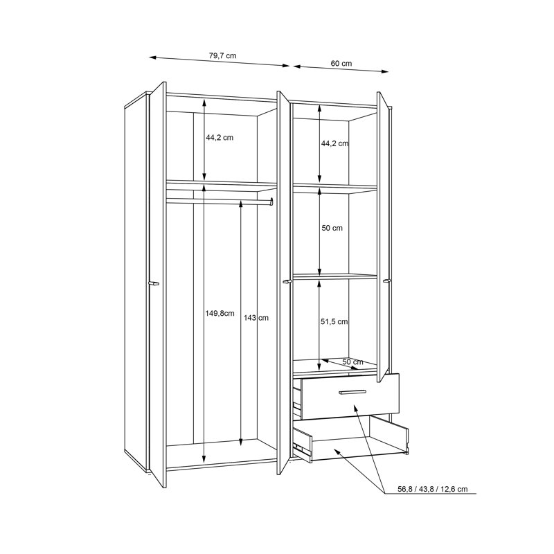 Remon Manufactured Wood Wardrobe
