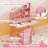 Kids Vanity Set with 3-Color Lighting Modes, Adjustable Brightness, Mirror Cabinet Pink-1062189836