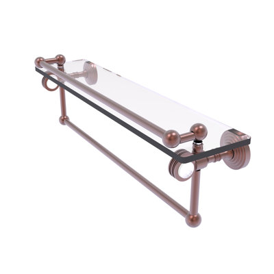 Jarrell Glass Bracket Shelf with Towel Bar