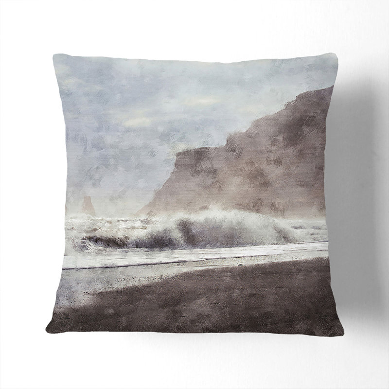 Beach And Cliffs Vol.1 Painting Square Throw Cushion, 55cm H x 55cm W x 20cm D