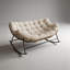 Chaise berçante d'extérieur en acier avec coussin Solvane-1963481781-1963481417