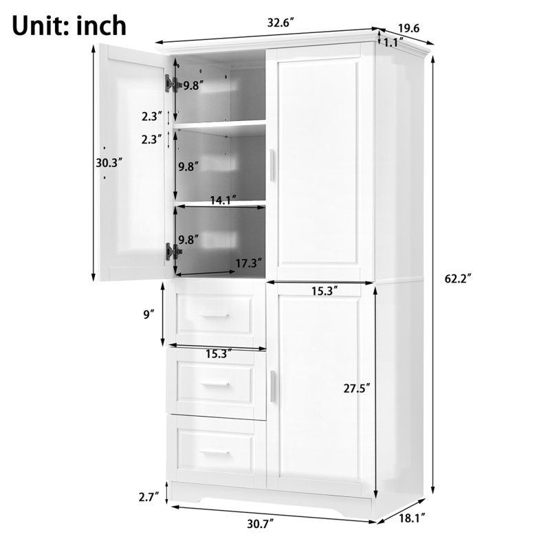 Modern Wilfredo Freestanding Linen Cabinet