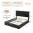 Modern Velvet Upholstered Platform Bed With LED Headboard, Built-In Charging Station, And Lift Under-Bed Storage-901707322-901707323