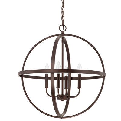 Independent 4 - Light Dimmable Globe Chandelier