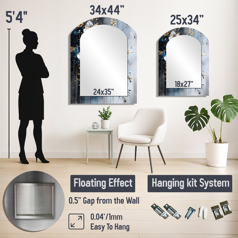 Miroir mural Modern Modern, 34" x 25"