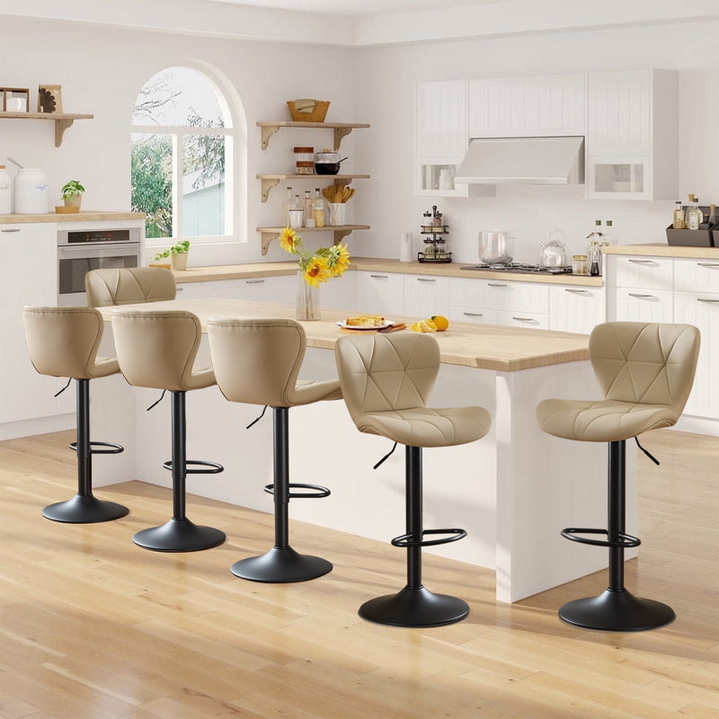 Swivel Adjustable Height Modern Bar& Counter Stool, Camel