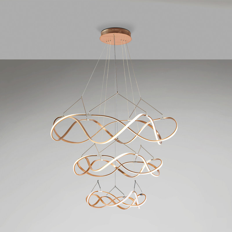 Berto 6 - Light LED Chandelier, Rose Gold