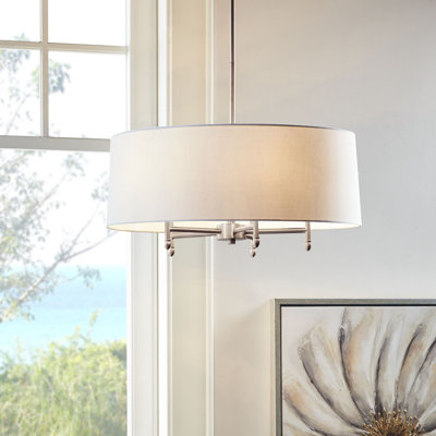 Lustre tambour 5 lumières blanc
