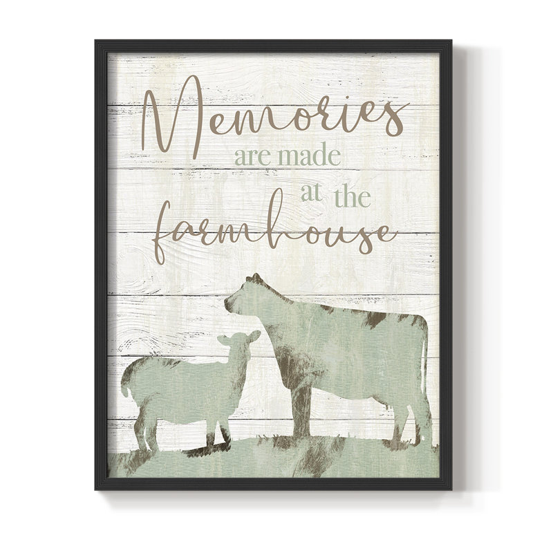 Farmhouse Memories, reproduction encadrée - bois massif, H 11 po x l 9 po, Noir, noir, noir, noir