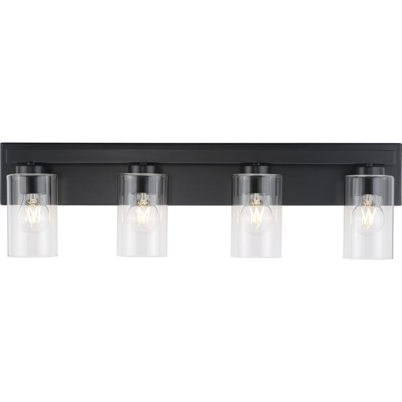 Éclairage pour meuble-lavabo moderne 4 lumières, Noir