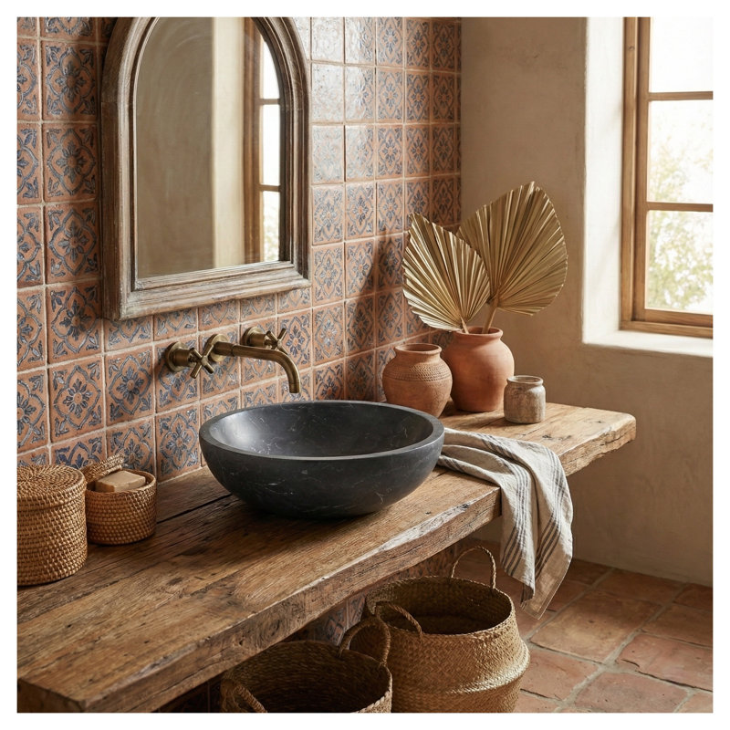 Lavabo vasque en marbre gris foncé Luxury