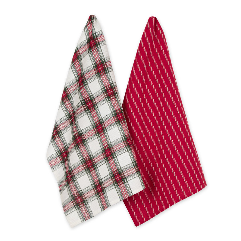 Plaid Waffle Dish Cloth Kitchen Towel