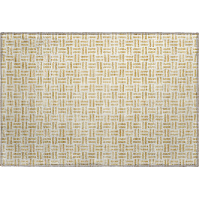 Tapis doré Prisco lavable à la machine de qualité supérieure