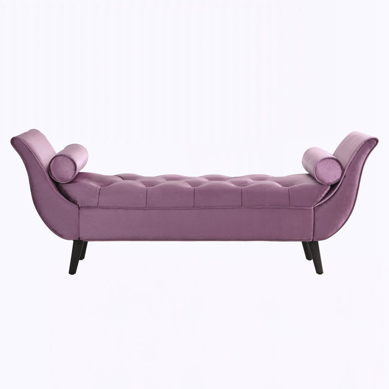 Repose-pieds capitonné et capitonné, Mauve