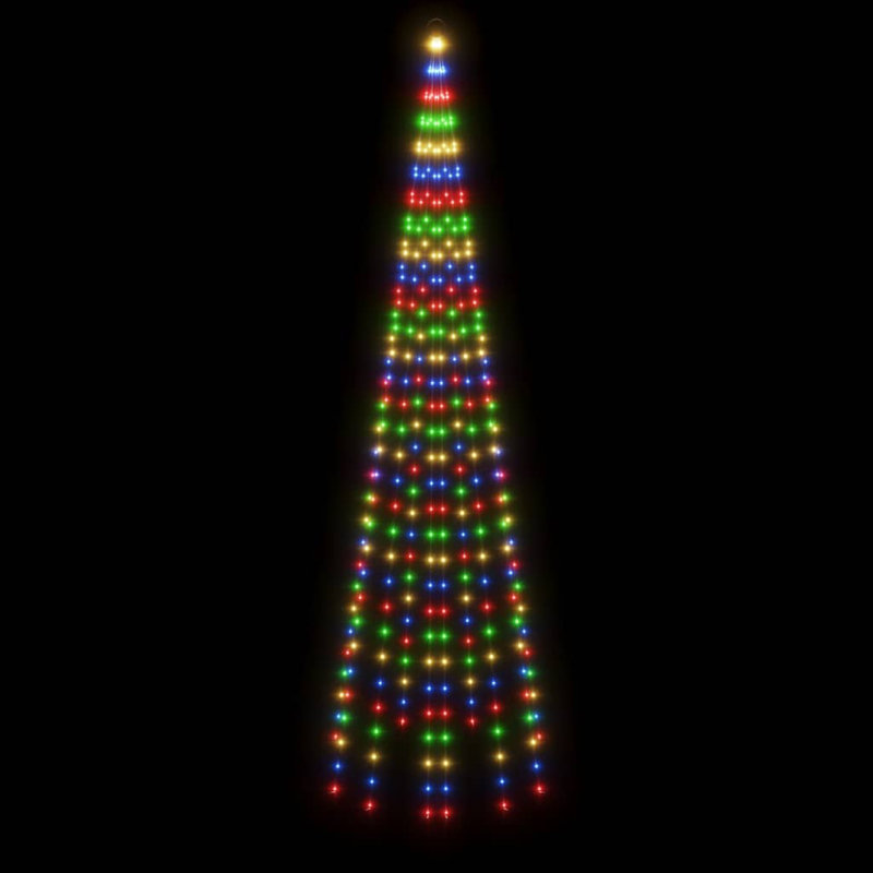 Christmas Tree on Flagpole Lighted Display