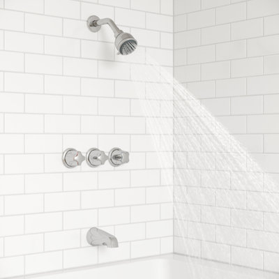 General Dual Function Tub and Shower Faucet with Metal Knob Handle