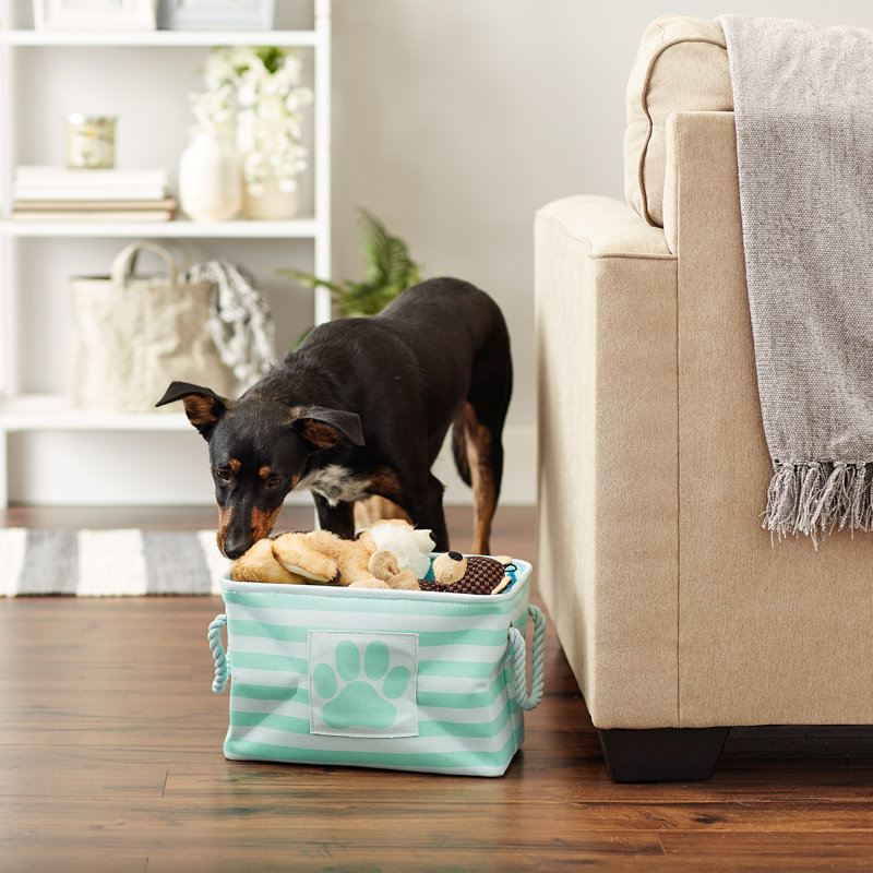 Tucker Murphy Pet™ Fabric Decorative Bin, 9" H x 14" W x 8" D, Aqua