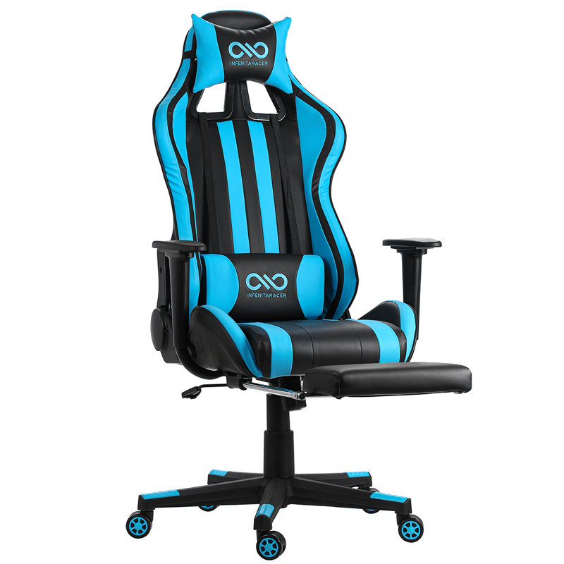 Fauteuil de jeu pour pc et course, bleu