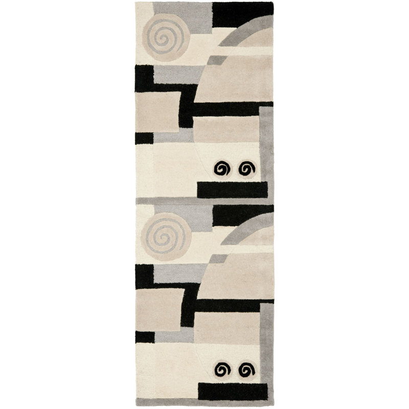 Bertile Hand Tufted Wool Ikat Rug, Runner 2'6" x 12'