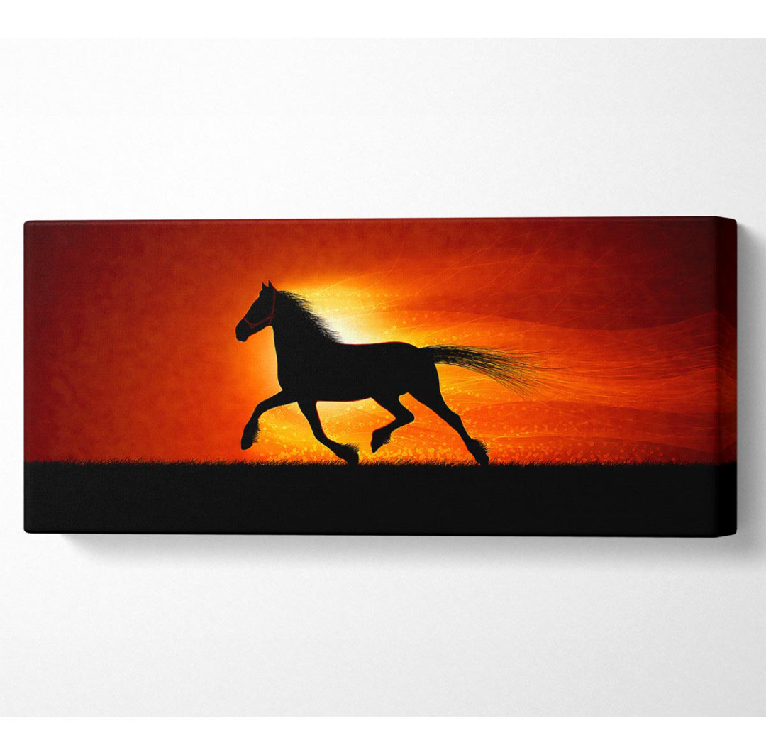 Running Horse Sunset Blaze - Leinwanddrucke auf Leinwand