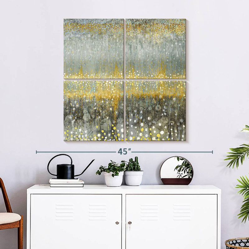 Rain Avery Yellow Gray, 32" H x 32" W